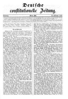 Deutsche constitutionelle Zeitung Sonntag 27. Februar 1848