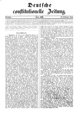 Deutsche constitutionelle Zeitung Dienstag 29. Februar 1848