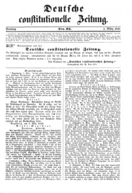 Deutsche constitutionelle Zeitung Sonntag 5. März 1848