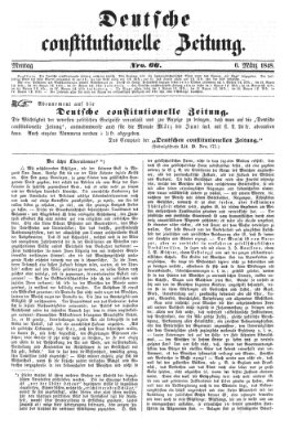 Deutsche constitutionelle Zeitung Montag 6. März 1848