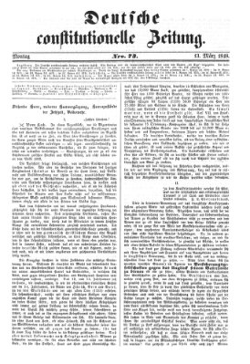 Deutsche constitutionelle Zeitung Montag 13. März 1848