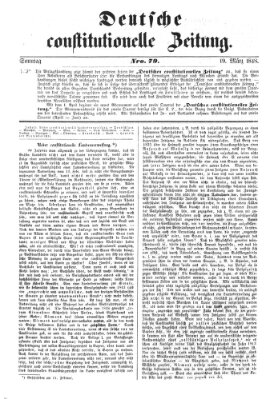 Deutsche constitutionelle Zeitung Sunday 19. March 1848