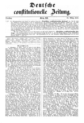 Deutsche constitutionelle Zeitung Dienstag 21. März 1848