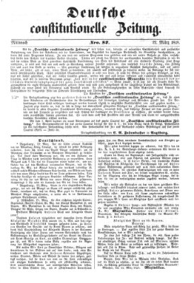 Deutsche constitutionelle Zeitung Mittwoch 22. März 1848