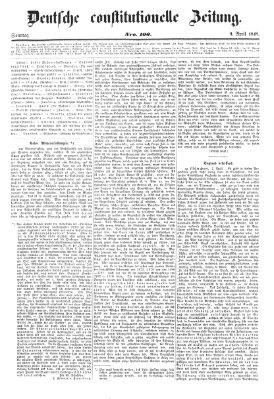 Deutsche constitutionelle Zeitung Sonntag 9. April 1848