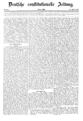 Deutsche constitutionelle Zeitung Montag 10. April 1848