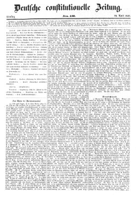 Deutsche constitutionelle Zeitung Dienstag 25. April 1848