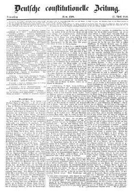 Deutsche constitutionelle Zeitung Donnerstag 27. April 1848