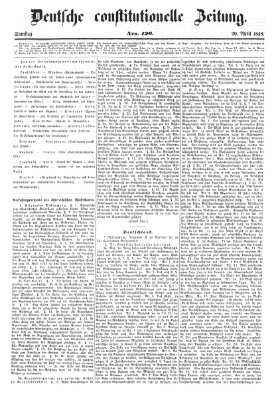 Deutsche constitutionelle Zeitung Samstag 29. April 1848