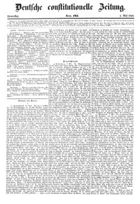 Deutsche constitutionelle Zeitung Donnerstag 4. Mai 1848