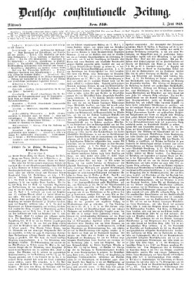 Deutsche constitutionelle Zeitung Mittwoch 7. Juni 1848