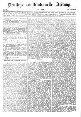 Deutsche constitutionelle Zeitung Samstag 10. Juni 1848