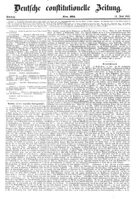 Deutsche constitutionelle Zeitung Sonntag 11. Juni 1848