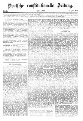 Deutsche constitutionelle Zeitung Dienstag 13. Juni 1848