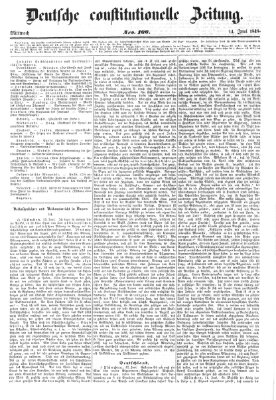 Deutsche constitutionelle Zeitung Mittwoch 14. Juni 1848