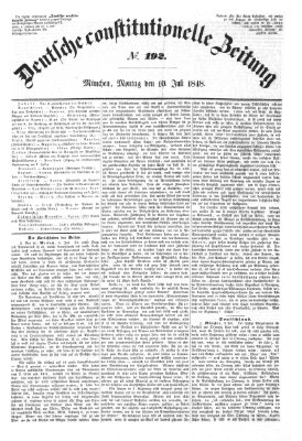 Deutsche constitutionelle Zeitung Montag 10. Juli 1848