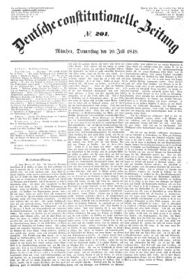 Deutsche constitutionelle Zeitung Donnerstag 20. Juli 1848