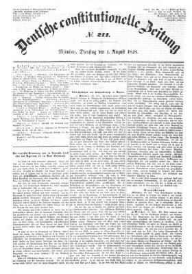 Deutsche constitutionelle Zeitung Dienstag 1. August 1848