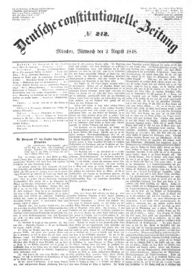 Deutsche constitutionelle Zeitung Mittwoch 2. August 1848