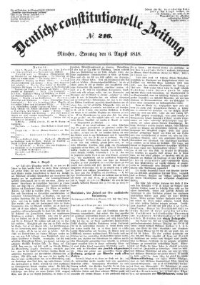 Deutsche constitutionelle Zeitung Sonntag 6. August 1848