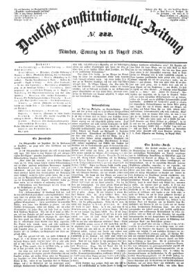 Deutsche constitutionelle Zeitung Sonntag 13. August 1848