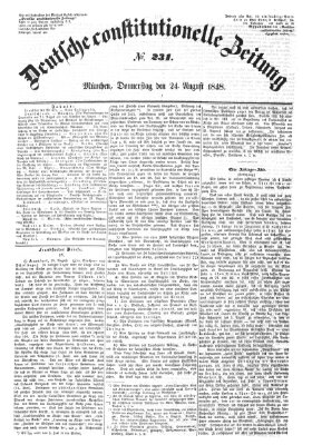 Deutsche constitutionelle Zeitung Donnerstag 24. August 1848