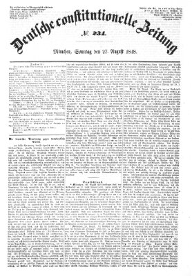 Deutsche constitutionelle Zeitung Sonntag 27. August 1848