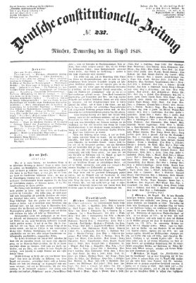 Deutsche constitutionelle Zeitung Donnerstag 31. August 1848