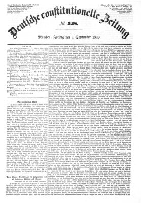 Deutsche constitutionelle Zeitung Freitag 1. September 1848