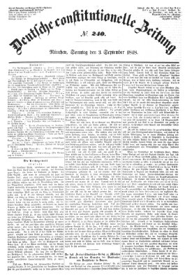 Deutsche constitutionelle Zeitung Sonntag 3. September 1848