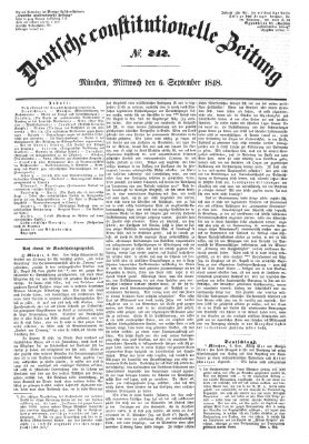 Deutsche constitutionelle Zeitung Mittwoch 6. September 1848