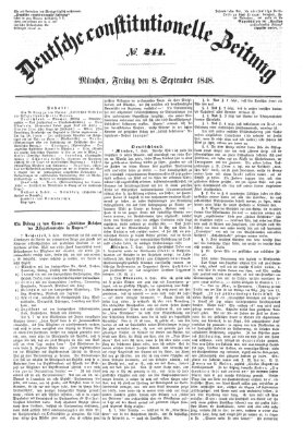 Deutsche constitutionelle Zeitung Freitag 8. September 1848