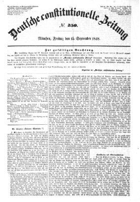 Deutsche constitutionelle Zeitung Freitag 15. September 1848