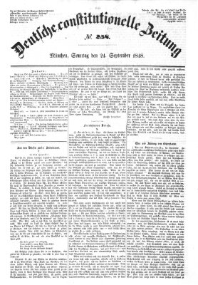 Deutsche constitutionelle Zeitung Sonntag 24. September 1848