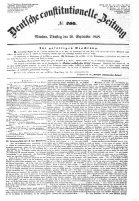 Deutsche constitutionelle Zeitung Dienstag 26. September 1848