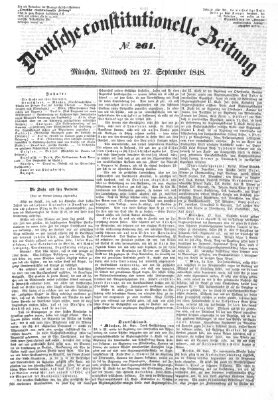 Deutsche constitutionelle Zeitung Mittwoch 27. September 1848