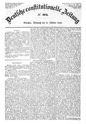 Deutsche constitutionelle Zeitung Mittwoch 11. Oktober 1848