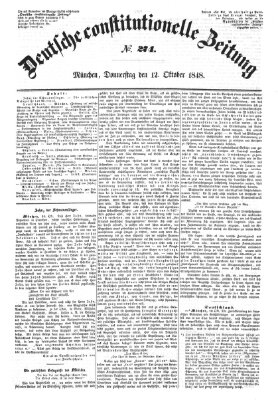 Deutsche constitutionelle Zeitung Donnerstag 12. Oktober 1848