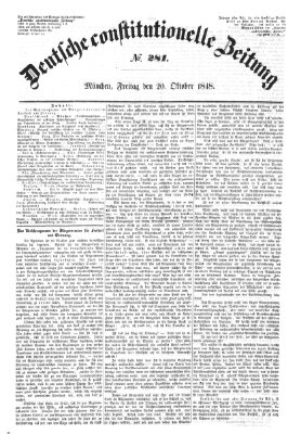 Deutsche constitutionelle Zeitung Freitag 20. Oktober 1848