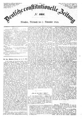 Deutsche constitutionelle Zeitung Mittwoch 1. November 1848