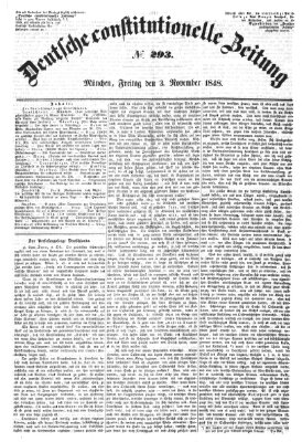 Deutsche constitutionelle Zeitung Freitag 3. November 1848