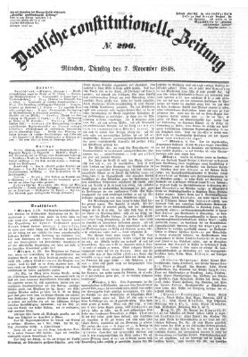 Deutsche constitutionelle Zeitung Dienstag 7. November 1848