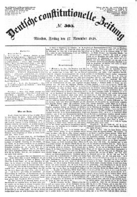 Deutsche constitutionelle Zeitung Freitag 17. November 1848