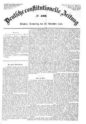 Deutsche constitutionelle Zeitung Donnerstag 30. November 1848