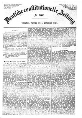 Deutsche constitutionelle Zeitung Freitag 1. Dezember 1848