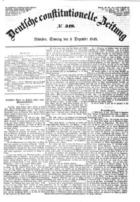 Deutsche constitutionelle Zeitung Sonntag 3. Dezember 1848