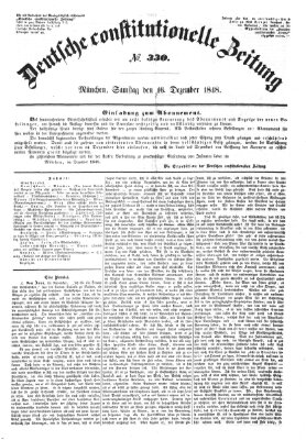 Deutsche constitutionelle Zeitung Samstag 16. Dezember 1848