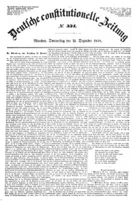 Deutsche constitutionelle Zeitung Donnerstag 21. Dezember 1848