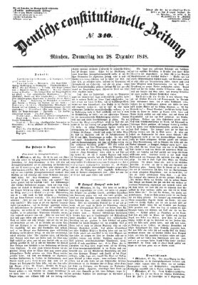 Deutsche constitutionelle Zeitung Donnerstag 28. Dezember 1848