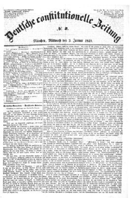 Deutsche constitutionelle Zeitung Mittwoch 3. Januar 1849